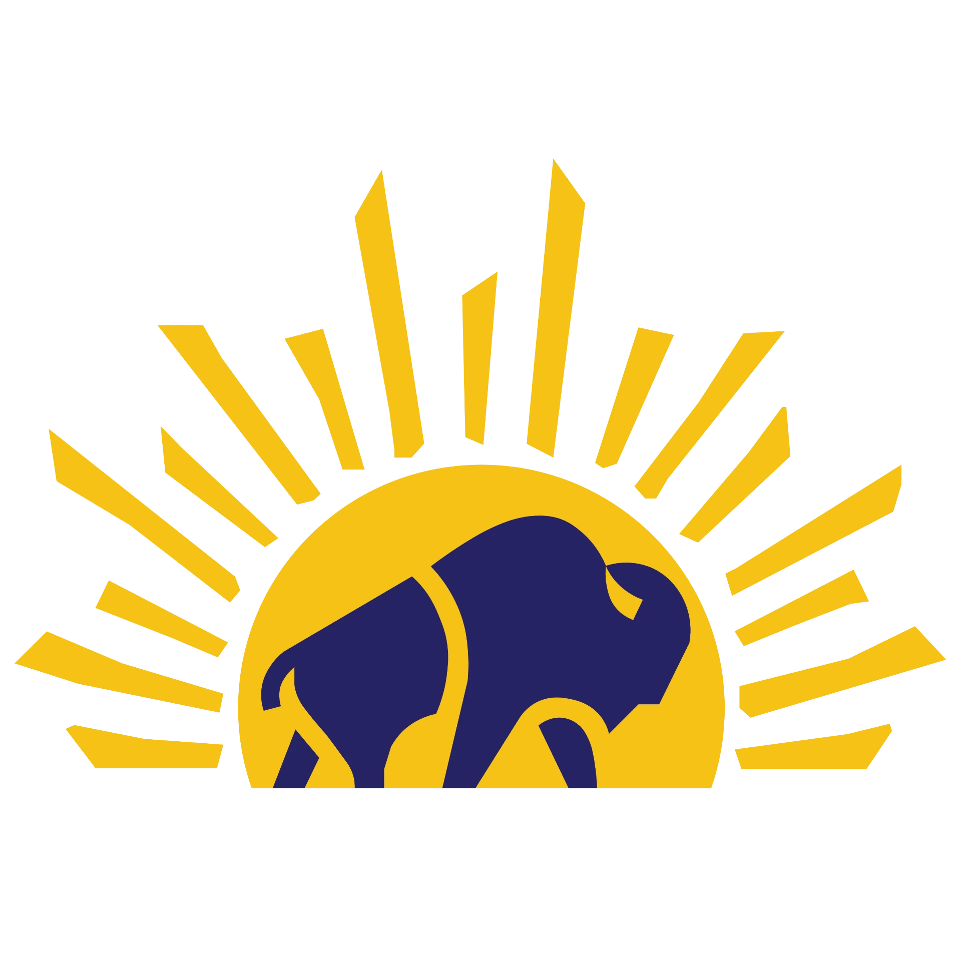 Happy Buff buffalo sunrise logo